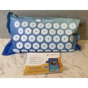 YogaWakeUp Acupressure Deep-Dive Blue Pillow FabFitFun 12"x7" NWT